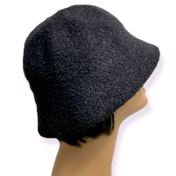 Bucket Hat Black Wool Blend Soft Textured Size OS unisex - Picture 3 of 10